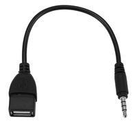 Ujjdwiurgh USB jack, AUX, 3.5 mm jack for audio data charging cable black