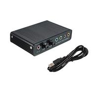Ujjdwiurgh USB Optical Sound Card 6 Channel 5.1 External Reverb Sound Card Converter 48Khz Sampling Rate Support Win7 Black