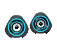Ujjdwiurgh USB-Powered PC Gaming Speakers, Computer Speakers for Desktop, Laptop, Phone Via USB 3.5mm Aux Input Blue Light