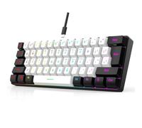 Ujjdwiurgh USB Wired Keyboard for Laptop Office Business Desktop Home 61Keys RGB Backlit Computer/Game Keyboards White