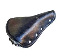 Ujjdwiurgh Vintage Faux Leather Bicycle Saddle Rivet Sprung Spring Bike Cycling Seat Cushion Black for Road Bike