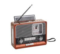 Ujjdwiurgh Vintage Radio Solar Retro Radio USB Rechargeable, MP3 Player, Flashlight Speaker, Support Clock Radio, USB/TF Card