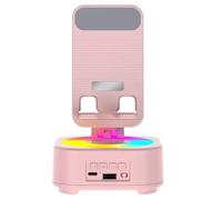 Ujjdwiurgh Voice Charing Bank Bluetooth Speaker Phone Stand 2025 New LED Color Music Box Desktop Speakers Pink