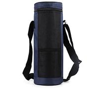 Ujjdwiurgh Water Bottle Cooler Bag Universal Water Bottle Pouch High Capacity Insulated Cooler Bag Outdoor Camping Hiking,Dark Blue