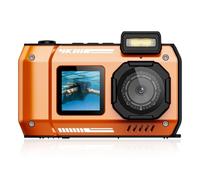 Ujjdwiurgh Waterproof Camera D50 Dual Screen Selfie Outdoor Sports HD Diving Underwater IP68 10 Meters Waterproof for Swimming,A