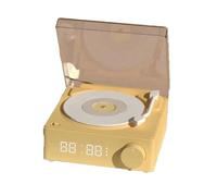 Ujjdwiurgh Wireless Bluetooth Retro Vinyl Speaker Clock Small Portable Record Player Audio Home Smart Stereo White