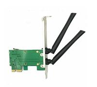 Ujjdwiurgh Wireless Card WiFi Mini PCI-E Express to PCI-E Adapter with 2 Antenna External for PC