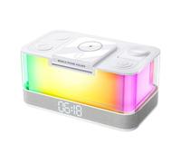 Ujjdwiurgh Wireless Charger Pad Stand Speaker RGB Night Light 15W Fast Charging Station Multifunction with Clock
