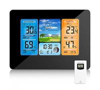 Ujjdwiurgh Wireless Weather Station Indoor and Outdoor Thermometer, Forecast Station Temperature and Humidity Monitoring Barometer