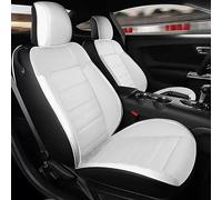 UJNHEQ Car Seat Covers Full Set Perforated Leather In Middle For Ford 2011-2015 For Mustang 2015-2022 Driver Seat(13)