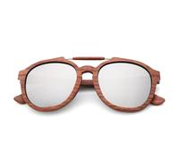 UJNHGQ Classic Trend Wooden Sunglasses Elliptical Frame Fashionable Gentlemen's And Women's Sunglasses UV400 Glasses,white silver,RoundBambooCaseC