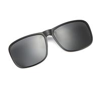 UJNHGQ Clip Polarized Sunglasses Square Men Clip On Glasses Flip-up Frames Sunglasses Covers Vision,Black,1