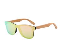 UJNHGQ Fashion Retro Bamboo Sunglasses Polarized Eyewear for Men's UV 400 Designers Vintage Style Wear Outdoor Man Glasses,Rose Gold,1