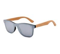 UJNHGQ Fashion Retro Bamboo Sunglasses Polarized Eyewear for Men's UV 400 Designers Vintage Style Wear Outdoor Man Glasses,Silver,1