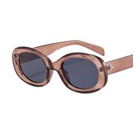 UJNHGQ Fashion Summer Vintage Small Square Frame Oval Sunglasses Women Retro Rectangle Sun Glasses Eyewear Shades,Clear Gray,1