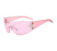 UJNHGQ Fashion Sunglasses for Women Men Wrap Around Sun Glasses Shades Star Decoration Eyewear UV400,C8