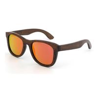 UJNHGQ Fashion Vintage Polarized Sunglasses Man Sun Glasses Made Of Natural Bamboo With Handmade Polarizing,Red,NO Case G