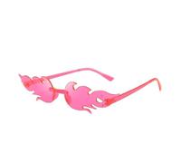 UJNHGQ Fire Flame Sunglasses Women Designer Rimless One Piece Sun Glasses UV400 Shades Candy Color Party Eyewear,C30