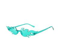 UJNHGQ Fire Flame Sunglasses Women Designer Rimless One Piece Sun Glasses UV400 Shades Candy Color Party Eyewear,C4