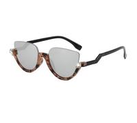 UJNHGQ Half Frame Cat Eye Sunglasses Ladies Decorate Sun Glasses Women Designer Eyewear UV400,A1,1