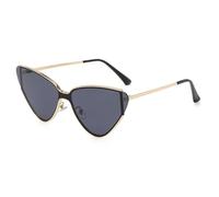 UJNHGQ Metal Cat Eye Sunglasses Women Men One Piece Sun Glasses Gold Black Eyewear,Gold Black,1