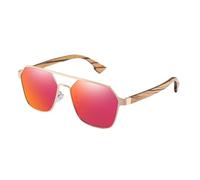 UJNHGQ Polarized Vintage Men Handmade Wooden Sunglasses UV400 Protection Fashion Smoke Sun glasses Women,Red,1