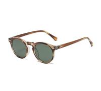 UJNHGQ Retro Polarized Sunglasses Men Women Fashion Small Round Sun Glasses For Male Female Literary Vintage Shades Driving Eyewear,C11,Tea stripe Green
