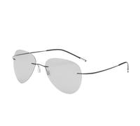 UJNHGQ Rimless Titanium Photochromic Sunglasses Polarized Sunglasses Men Vintage Ultralight Pilot Eyewear UV400,B,Z1