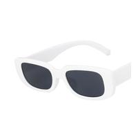 UJNHGQ Small Rectangle Sunglasses Women Oval Vintage Square Sun Glasses For Women Shades Female Eyewear Anti-glare UV400,06 White
