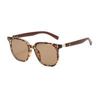 UJNHGQ Trendy Wooden Grain Leg Sunglasses, Men Women Square UV400 Protective Sun Glasses,Tortoise,1