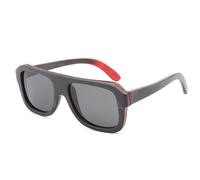 UJNHGQ Vintage Natural Skate board Wood Sun Glasses Real Frame Polarized UV400 Fashion Man Driving Cars,Gray,NO Case G