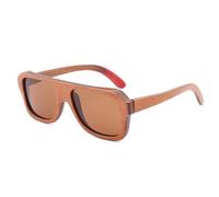 UJNHGQ Vintage Natural Skate board Wood Sun Glasses Real Frame Polarized UV400 Fashion Man Driving Cars,Brown,NO Case G