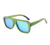 UJNHGQ Vintage Natural Skate board Wood Sun Glasses Real Frame Polarized UV400 Fashion Man Driving Cars,green,NO Case G