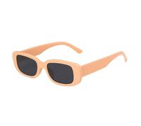 UJNHGQ Vintege Square Small Sunglasses Women Men Rectangle Sun Glasses Female Shades,08 Orange pink