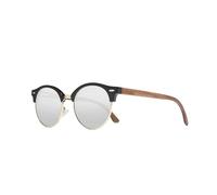 UJNHGQ Walnut Sunglasses Men Women Polarized UV400 Lens Wood Round Frame Glasses Fashion Outdoor Vintage Retro Eyewear,silvery