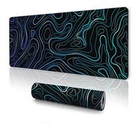 UJoowalk Topographic Mouse Pad, Large Gaming Mouse Mat, XL Desk Mat, 31.5 x 11.8 in, Black White Minimalist Contour for Office