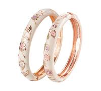 UJOY 2Pc Enamel Bangles Womens Burgundy Gold Bangle Enamel, 2 Pcs Purple Bracelet Gift Women Vintage Jewellery Gift - Ujoy 2 Piece Enamel Bangles Purple Jewellery