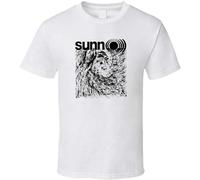 Ujoya Sunn O Doom Black Metal Band Shirt T-Shirt Men's White L