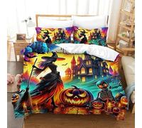 UJSDVNNJJ 3 Piece Quilt Cover 3D Printed Fantasy Night Scene Duvet Cover Bedding Set Pillowcase Hidden Zipper Microfiber for Teens And Adults Double(200x200cm)