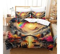 UJSDVNNJJ 3 Pieces Quilt Cover 3D Printed Fantasy Night Scene Duvet Cover Bedding Set And Pillowcases Ultrasoft Hypoallergenic for Teens And Adults King(220x240cm)