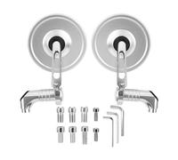 UJSSET Universal Motorcycle Rear View Mirrors Black Round Scooter Side Mirrors For XSR125 XSR700 XSR900