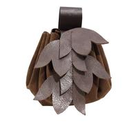 UJUROU Medieval Leaf Elf Waist Pouch Renaissance Belt Hip Bag Ren Faire LARP Festival Thigh Accessories for Women, Brown, Renaissance