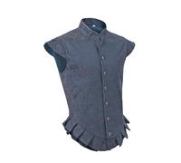 UJUROU Mens Medieval Vest Floral Renaissance Pirate Gothic Waistcoat Tudor Victorian Jerkin Vests Elizabethan Noble Costume, Blue, S