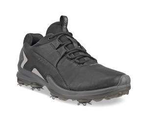 (UK 10.5-11, Black) Ecco Mens 2025 BIOM Tour Fluidform Waterproof Spiked Leather Golf Shoes
