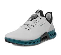 (UK 10.5-11, Concrete/Baygreen) Ecco Mens 2025 M Biom C4 Boa Fastening Waterproof Leather Spikeless Golf Shoes
