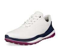 (UK 10.5-11, White/Marine) Ecco Mens 2026 LT1 Lace Up Waterproof Spikeless Full Grain Leather Golf Shoes