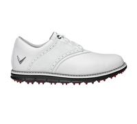 (UK 10.5, White/White) Callaway Golf Mens M597 LUX Leather Upper Spikeless Cushioned Golf Shoes