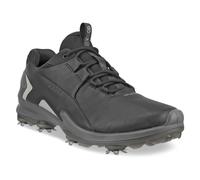 (UK 10, Black) Ecco 2023 BIOM Tour Fluidform Waterproof Spiked Leather Golf Shoes