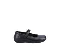 (UK 10, Black) Hush Puppies ARIA Girls Leather School Shoes Black