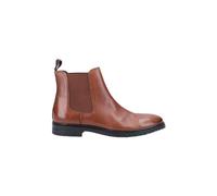 (UK 10, Brown) Hush Puppies SAWYER Mens Leather Chelsea Boots Brown